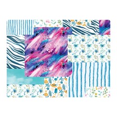 Blue Wavespastel Double Sided Flano Blanket (mini)  by designsbymallika