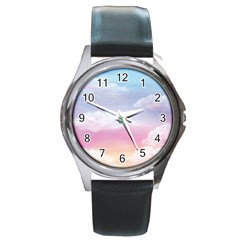 Evening Sky Love Round Metal Watch