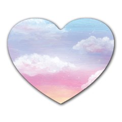 Evening Sky Love Heart Mousepads by designsbymallika