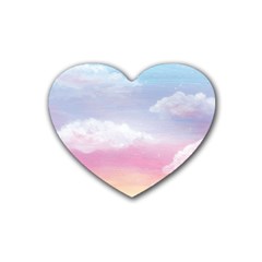 Evening Sky Love Rubber Coaster (heart)  by designsbymallika