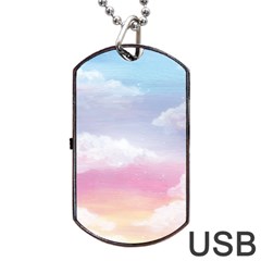 Evening Sky Love Dog Tag Usb Flash (one Side) by designsbymallika