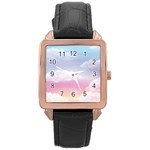 Evening Sky Love Rose Gold Leather Watch  Front