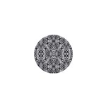 Black And White Ornate Pattern 1  Mini Buttons Front