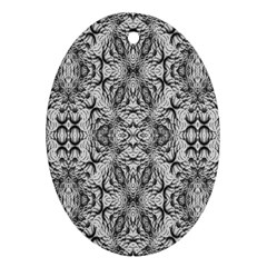 Black And White Ornate Pattern Ornament (Oval)