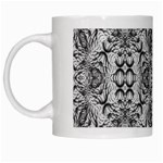 Black And White Ornate Pattern White Mugs Left