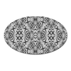 Black And White Ornate Pattern Oval Magnet