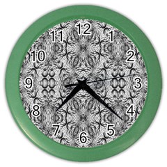 Black And White Ornate Pattern Color Wall Clock