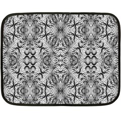 Black And White Ornate Pattern Fleece Blanket (Mini)