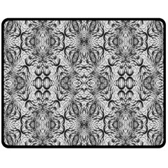 Black And White Ornate Pattern Double Sided Fleece Blanket (Medium) 