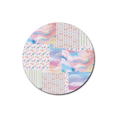 Pastel Love Rubber Round Coaster (4 Pack) 