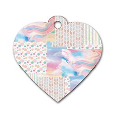 Pastel Love Dog Tag Heart (two Sides) by designsbymallika