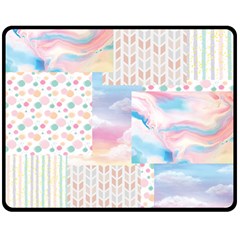 Pastel Love Double Sided Fleece Blanket (medium)  by designsbymallika