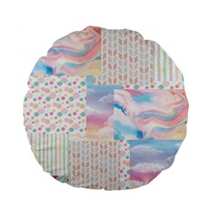 Pastel Love Standard 15  Premium Flano Round Cushions by designsbymallika