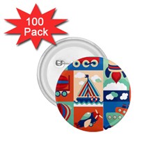 Travel With Love 1 75  Buttons (100 Pack)  by designsbymallika