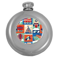 Travel With Love Round Hip Flask (5 Oz) by designsbymallika