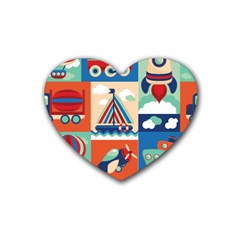 Travel With Love Rubber Coaster (heart)  by designsbymallika