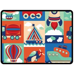 Travel With Love Fleece Blanket (large)  by designsbymallika