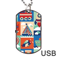 Travel With Love Dog Tag Usb Flash (one Side) by designsbymallika