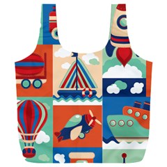 Travel With Love Full Print Recycle Bag (xxl) by designsbymallika