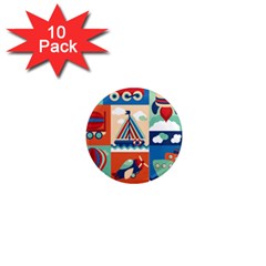 Travel With Love 1  Mini Magnet (10 Pack)  by designsbymallika