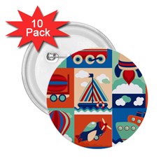 Travel With Love 2 25  Buttons (10 Pack)  by designsbymallika