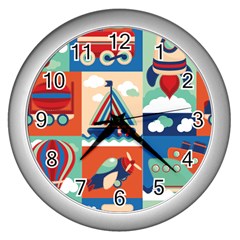 Travel With Love Wall Clock (silver) by designsbymallika