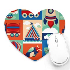 Travel With Love Heart Mousepads by designsbymallika