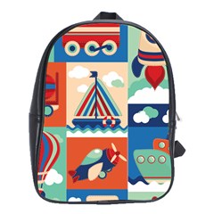 Travel With Love School Bag (xl) by designsbymallika