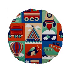 Travel With Love Standard 15  Premium Flano Round Cushions by designsbymallika