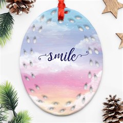 Smile Oval Filigree Ornament (two Sides) by designsbymallika