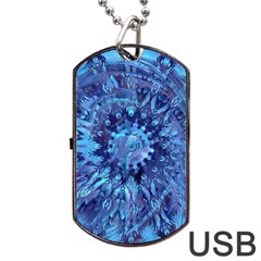 Fuzzball Mandala Dog Tag Usb Flash (one Side) by MRNStudios