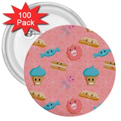 Toothy Sweets 3  Buttons (100 Pack)  by SychEva