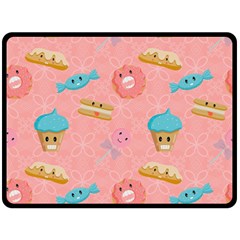 Toothy Sweets Fleece Blanket (large)  by SychEva