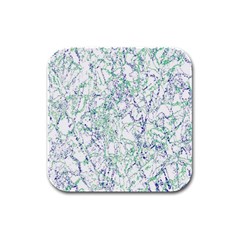 Splatter Abstract Bright Print Rubber Square Coaster (4 Pack)  by dflcprintsclothing