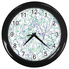 Splatter Abstract Bright Print Wall Clock (black) by dflcprintsclothing