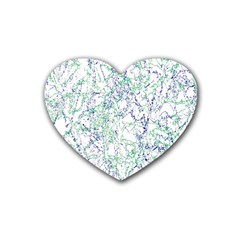 Splatter Abstract Bright Print Heart Coaster (4 Pack)  by dflcprintsclothing