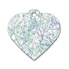 Splatter Abstract Bright Print Dog Tag Heart (one Side)