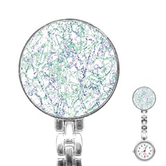 Splatter Abstract Bright Print Stainless Steel Nurses Watch