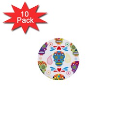 Boho Skull Vibe 1  Mini Buttons (10 Pack)  by designsbymallika