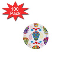 Boho Skull Vibe 1  Mini Buttons (100 Pack)  by designsbymallika