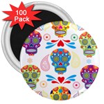 Boho Skull Vibe 3  Magnets (100 pack) Front