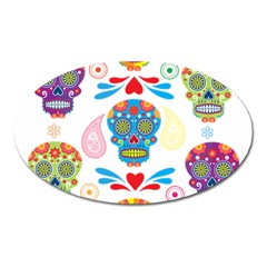 Boho Skull Vibe Oval Magnet by designsbymallika