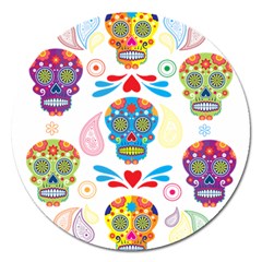 Boho Skull Vibe Magnet 5  (round) by designsbymallika