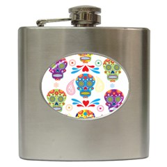 Boho Skull Vibe Hip Flask (6 Oz) by designsbymallika