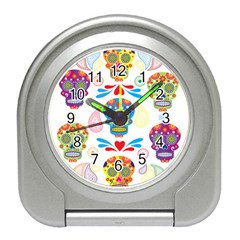 Boho Skull Vibe Travel Alarm Clock by designsbymallika