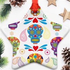 Boho Skull Vibe Star Ornament (two Sides) by designsbymallika