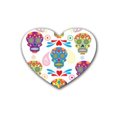 Boho Skull Vibe Heart Coaster (4 Pack)  by designsbymallika