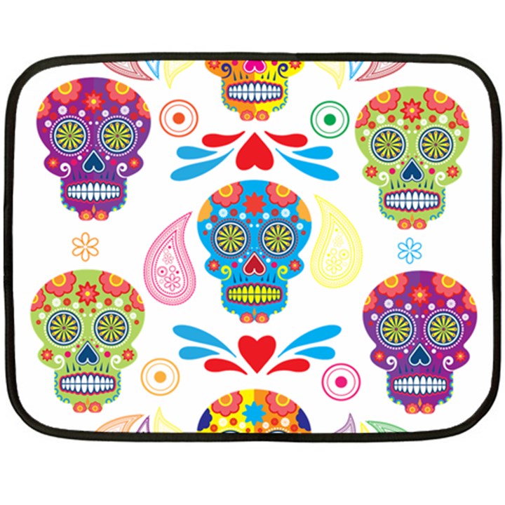 Boho Skull Vibe Fleece Blanket (Mini)