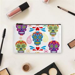 Boho Skull Vibe Cosmetic Bag (small) by designsbymallika