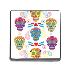 Boho Skull Vibe Memory Card Reader (square 5 Slot) by designsbymallika